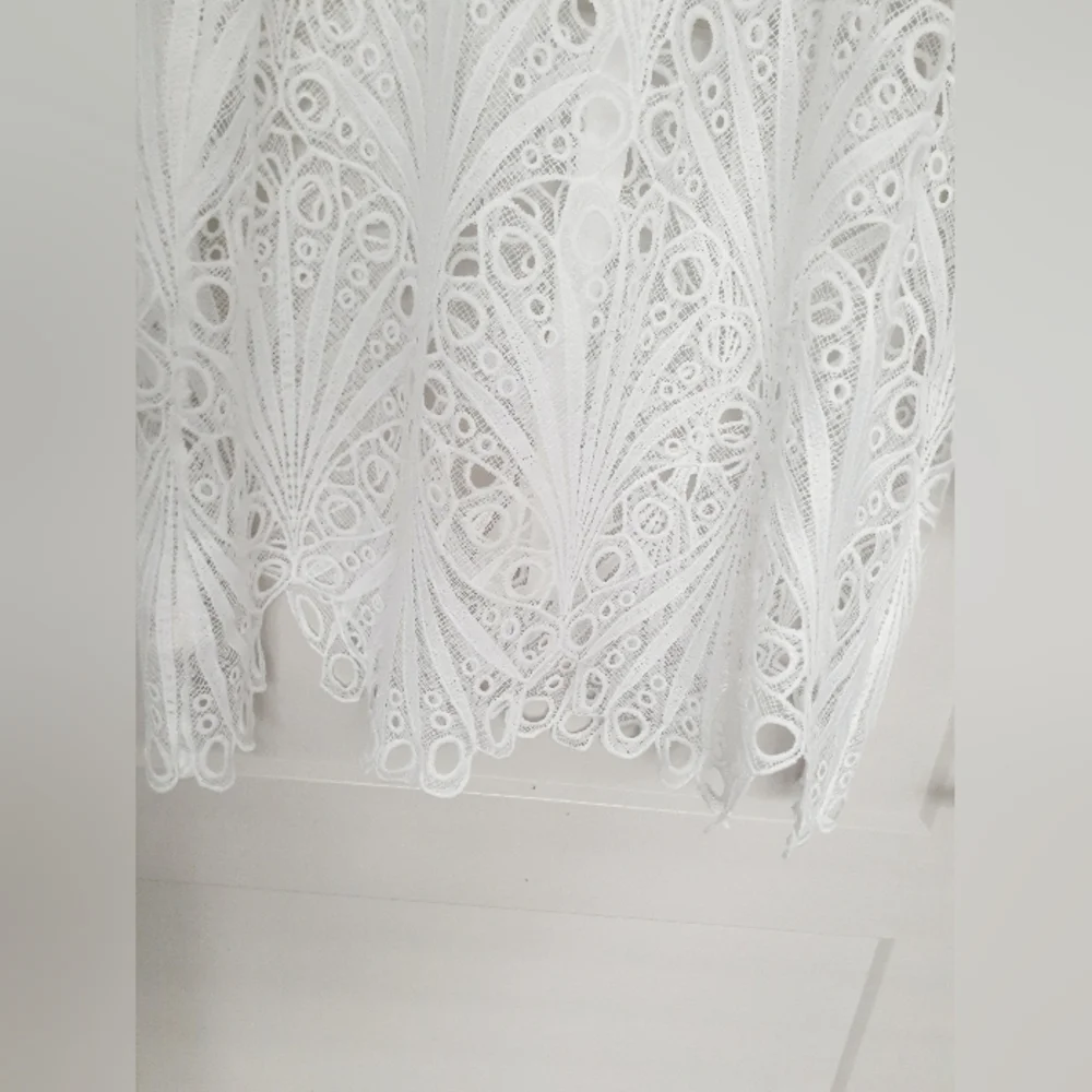 Adiva White Lace Button-Up Shirt - Picture 7 of 7